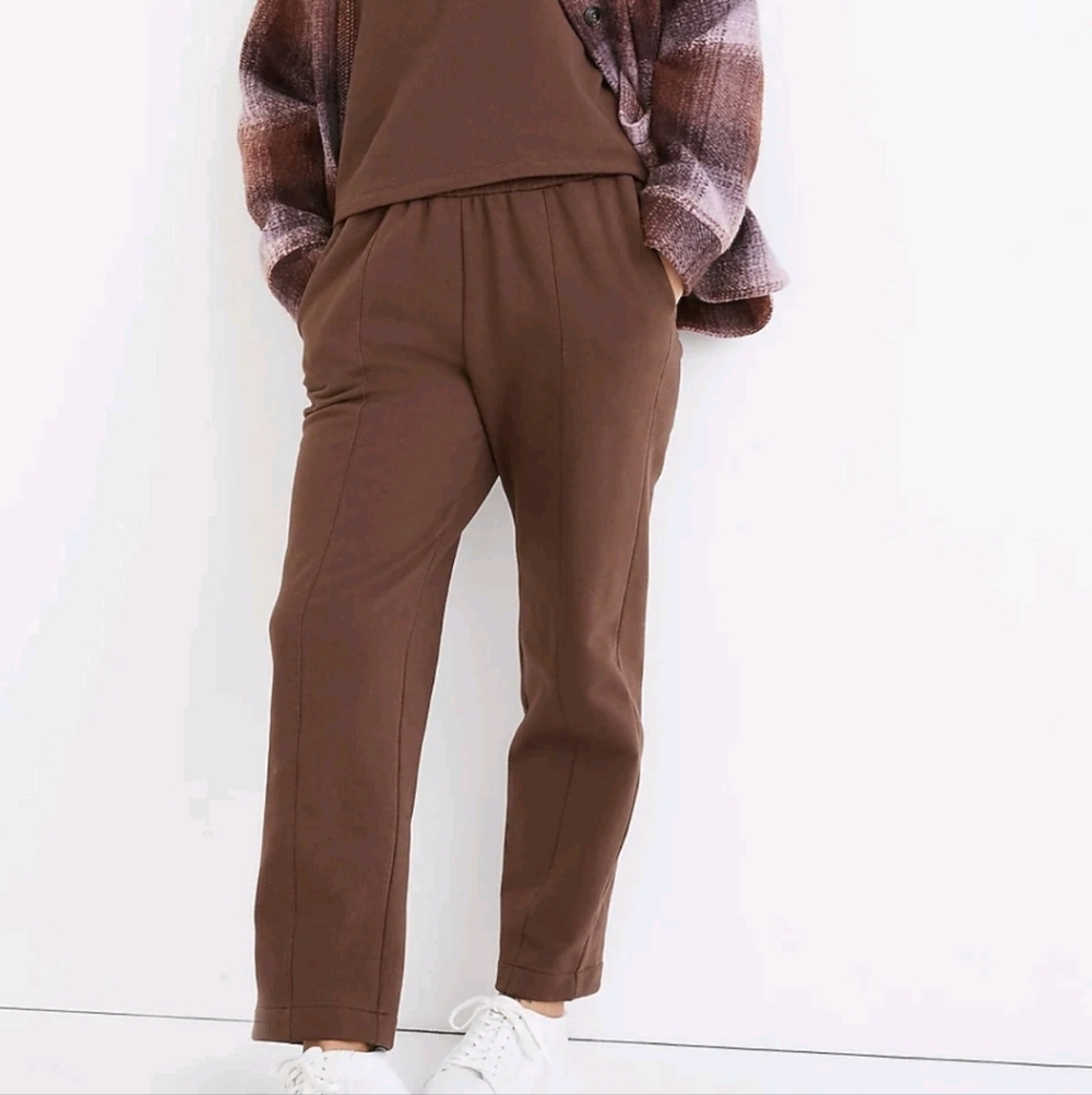 Madewell Sweats Sweatpants Brown Straight Leg Pants Comfy Small Lounge - Picture 5 of 11